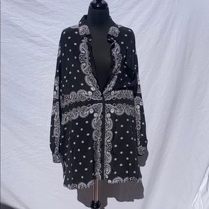 Black Bandana Shirt Dress